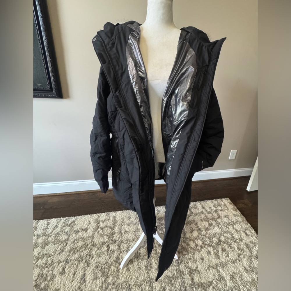 Columbia Charcoal Hooded Puffer Jacket Omni Heat 3X. EUC - Picture 9 of 12